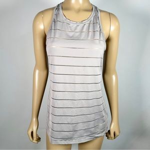 Athleta Women’s Size Small Sheer Striped Mesh High Neck Chi Tank Top